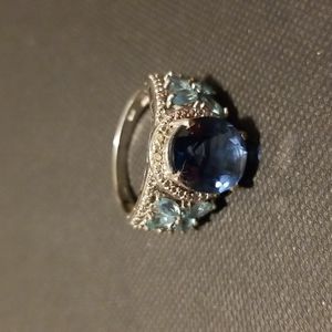 Sterling silver ring with beautiful blue stones